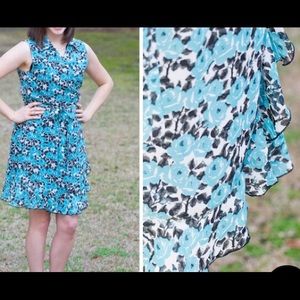 Stitch Fix blue floral wrap dress